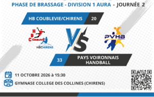 [M18M] Match - HB COUBLEVIE/CHIRENS VS PAYS VOIRONNAIS HANDBALL
